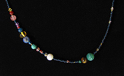 CozmicSeeds standard necklace with gemstone planets